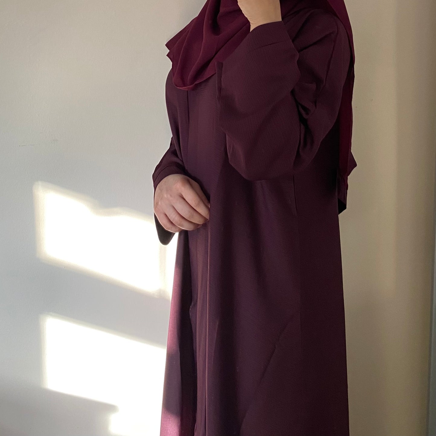 Dubai Abaya Plain - Maroon