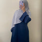 Satin Silk Abaya - Navy