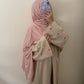 Pink Heart Linen Open Abaya