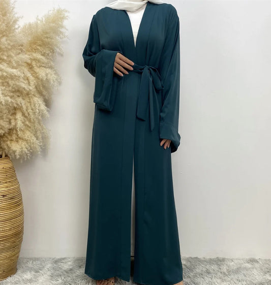 Turquoise Nida Open Abaya