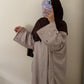 Brown Moon Linen Open Abaya