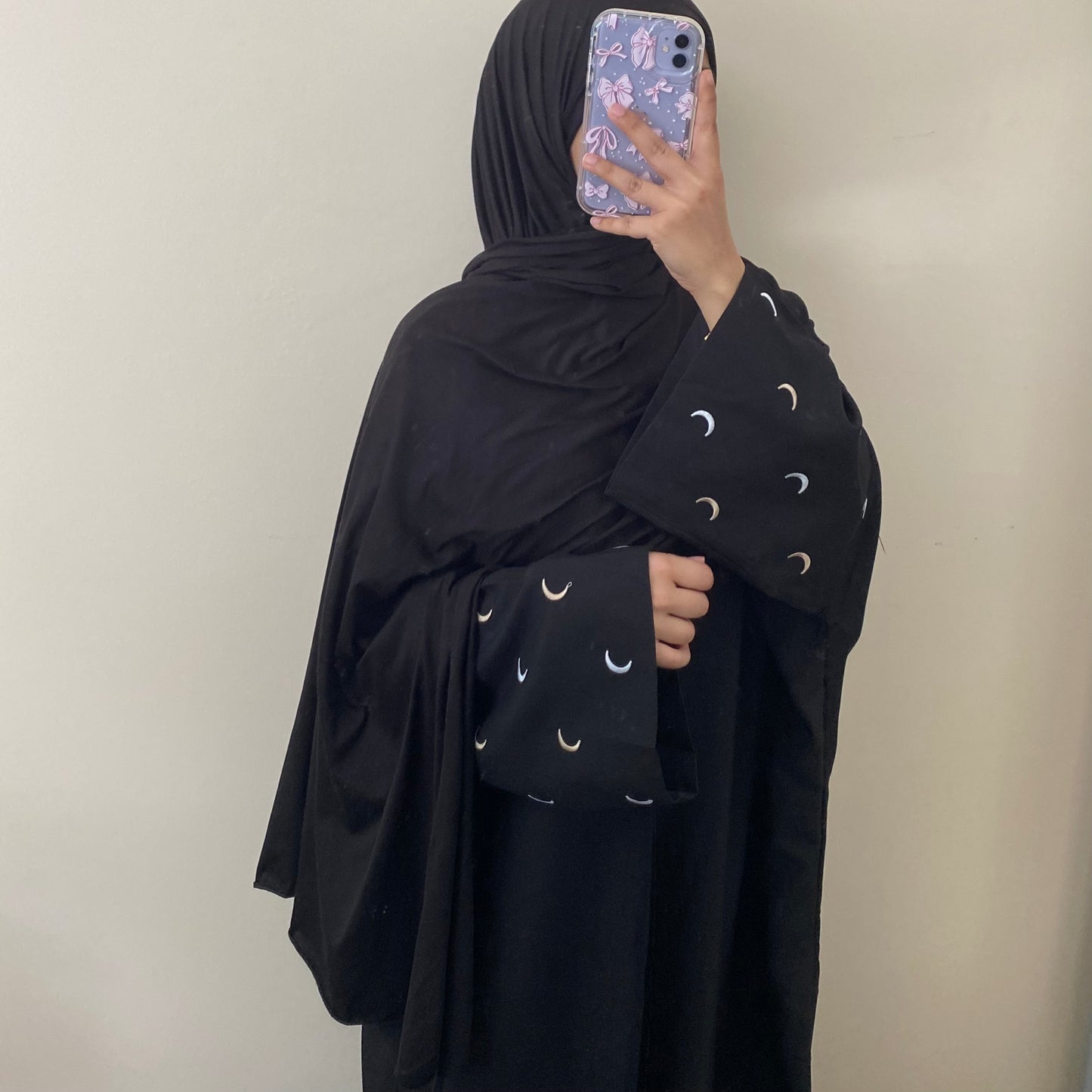 Black Moon Linen Open Abaya