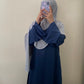 Satin Silk Abaya - Navy